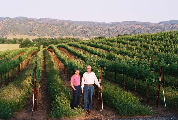 Pam and Tom in vineyard